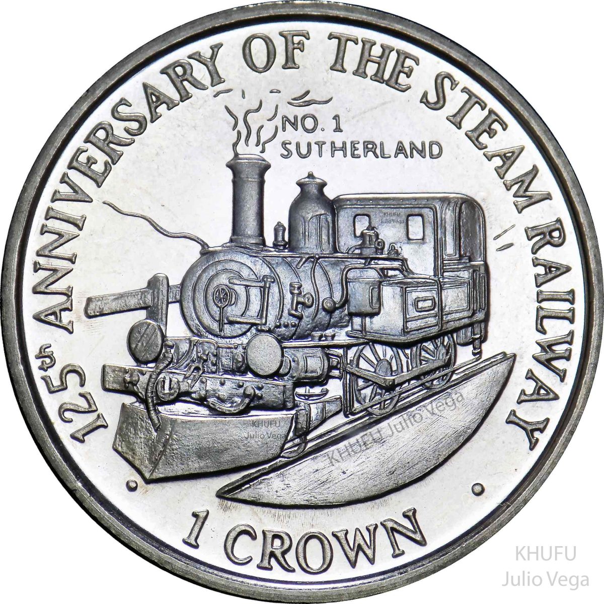 Isle of Man 1 Crown - Elizabeth II No.1 Sutherland reverse