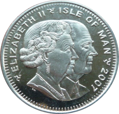 Isle of Man 1 Crown - Elizabeth II Diamond Wedding - Wedding Portrait obverse