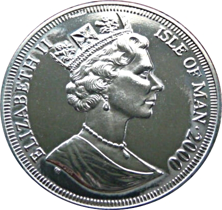 Isle of Man 1 Crown - Elizabeth II Queen Mother - Royal Visit 1963 obverse