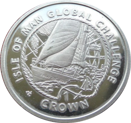 Isle of Man 1 Crown - Elizabeth II Isle of Man Global Challenge reverse