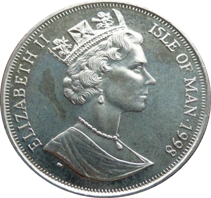 Isle of Man 1 Crown - Elizabeth II Marco Polo obverse