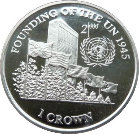 Isle of Man 1 Crown - Elizabeth II Founding of the United Nations
