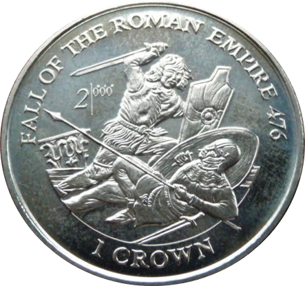 Isle of Man 1 Crown - Elizabeth II Fall of the Roman Empire