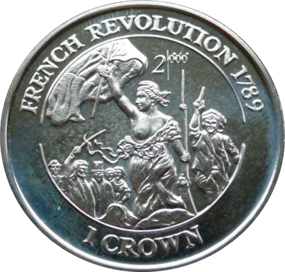 Isle of Man 1 Crown - Elizabeth II French Revolution reverse