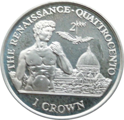 Isle of Man 1 Crown - Elizabeth II The Renaissance reverse