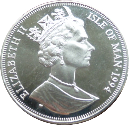 Isle of Man 1 Crown - Elizabeth II D-Day-General Eisenhower obverse