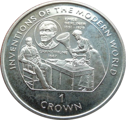 Isle of Man 1 Crown - Elizabeth II Emile Berliner