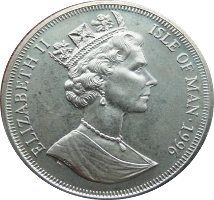 Isle of Man 1 Crown - Elizabeth II Razorbill obverse