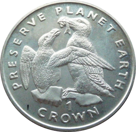 Isle of Man 1 Crown - Elizabeth II Razorbill reverse