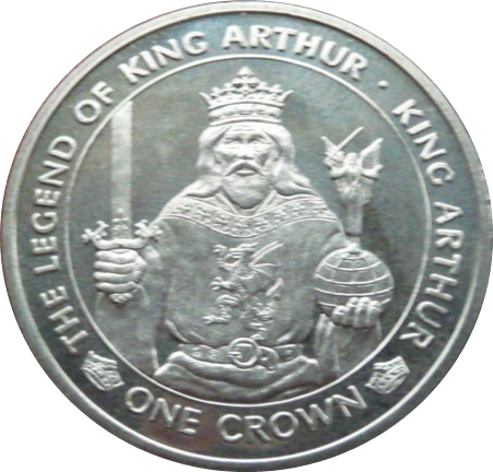 Isle of Man 1 Crown - Elizabeth II Legend of King Arthur reverse