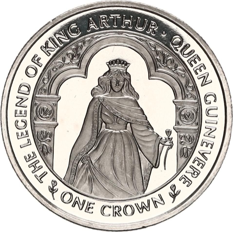 Isle of Man 1 Crown - Elizabeth II Queen Guinevere reverse