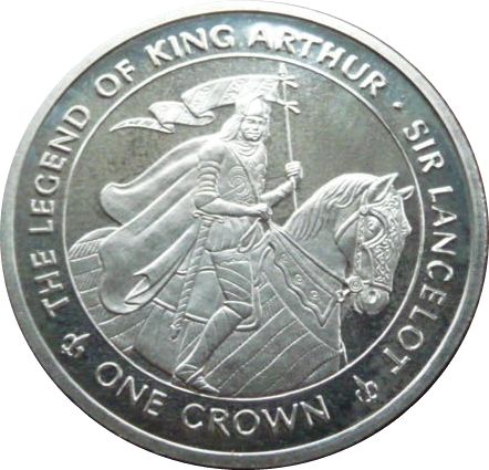 Isle of Man 1 Crown - Elizabeth II Sir Lancelot reverse