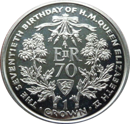 Isle of Man 1 Crown - Elizabeth II Queen Elizabeth's 70th Birthday reverse