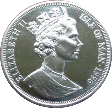 Isle of Man 1 Crown - Elizabeth II Orchis obverse