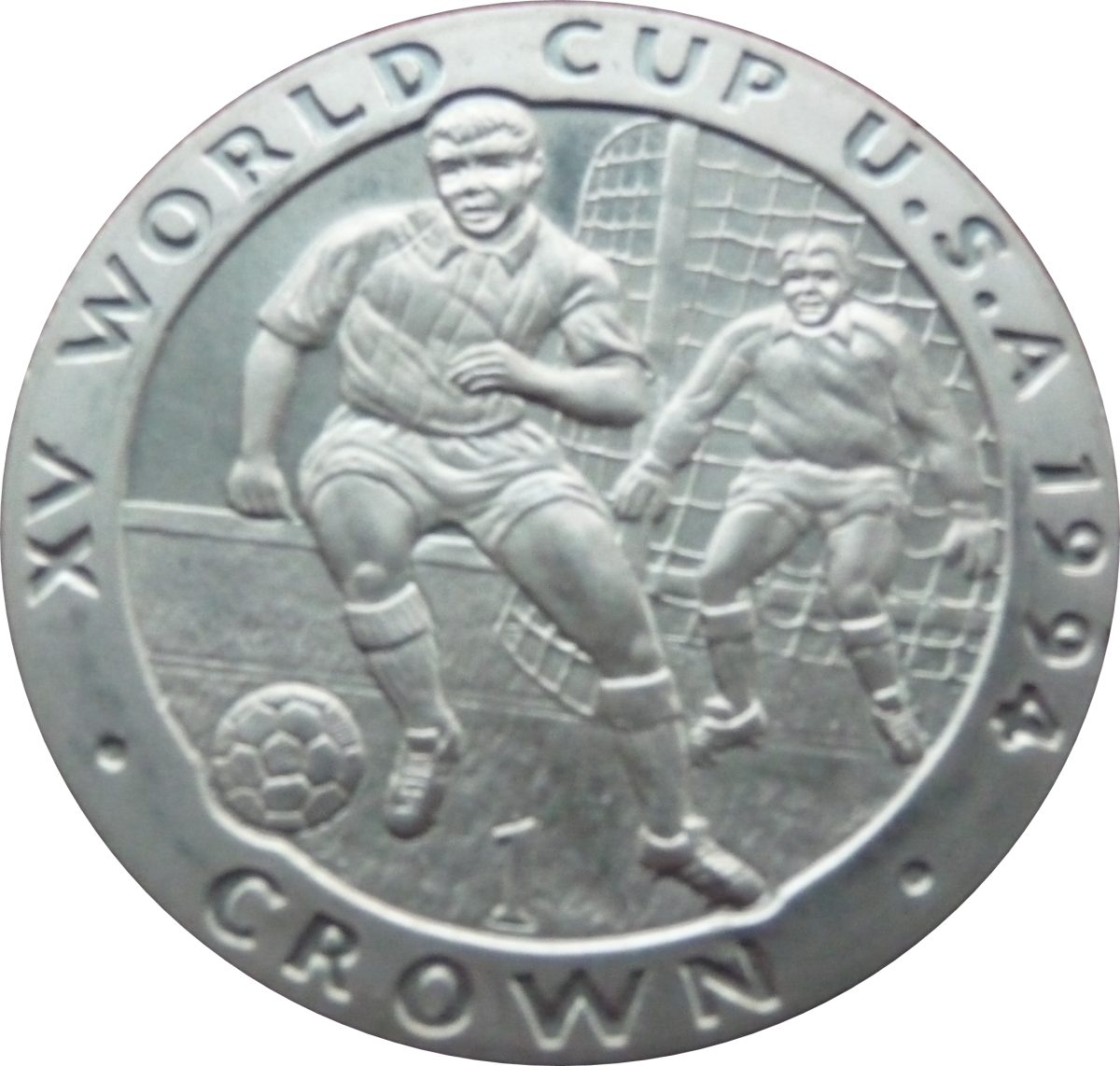 Isle of Man 1 Crown - Elizabeth II Player with ball reverse