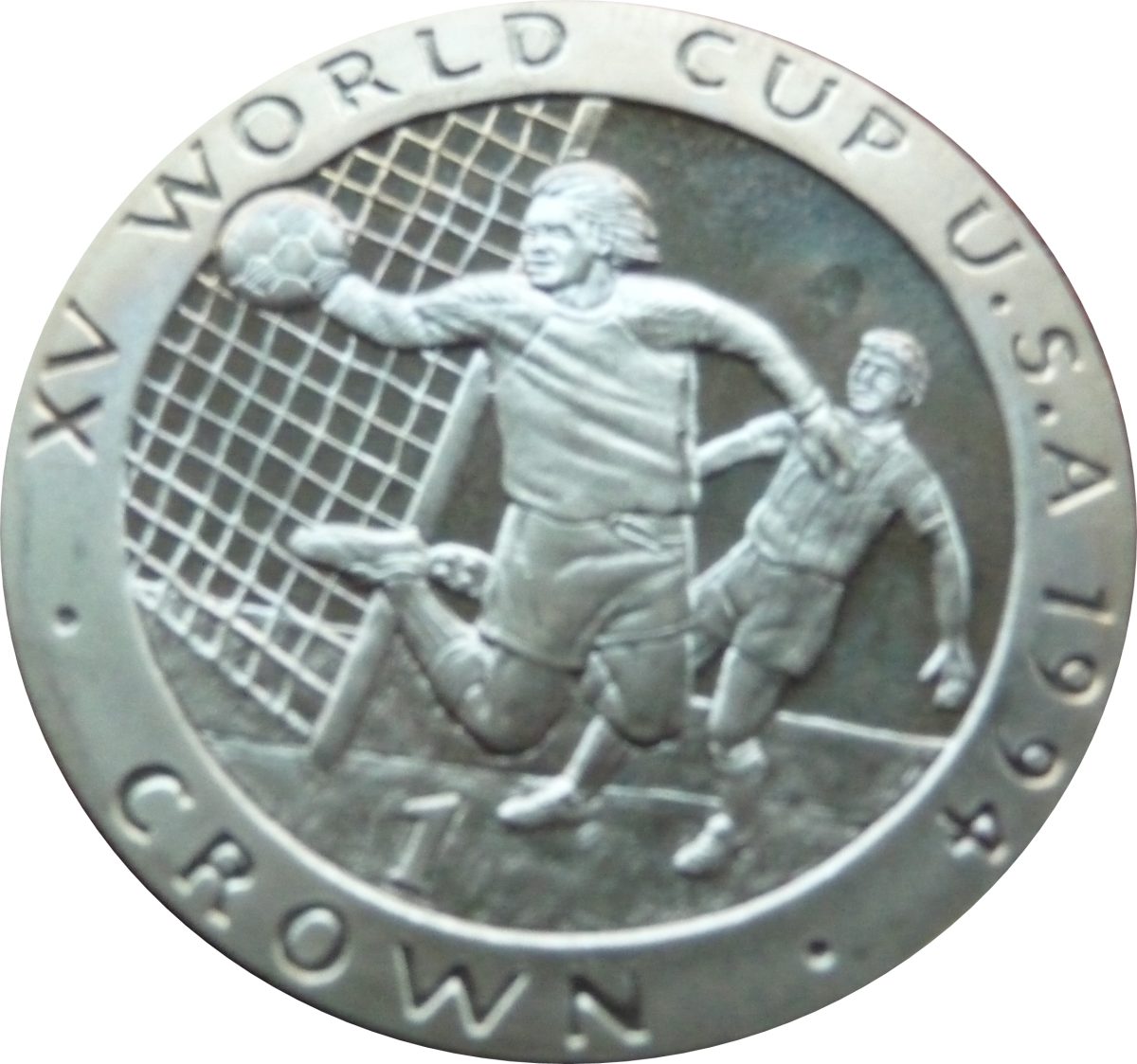 Isle of Man 1 Crown - Elizabeth II Goalkeeper saving reverse