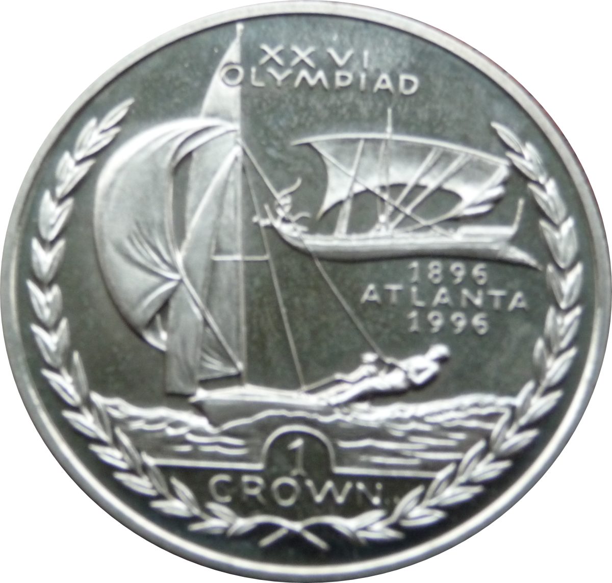 Isle of Man 1 Crown - Elizabeth II Sailing reverse