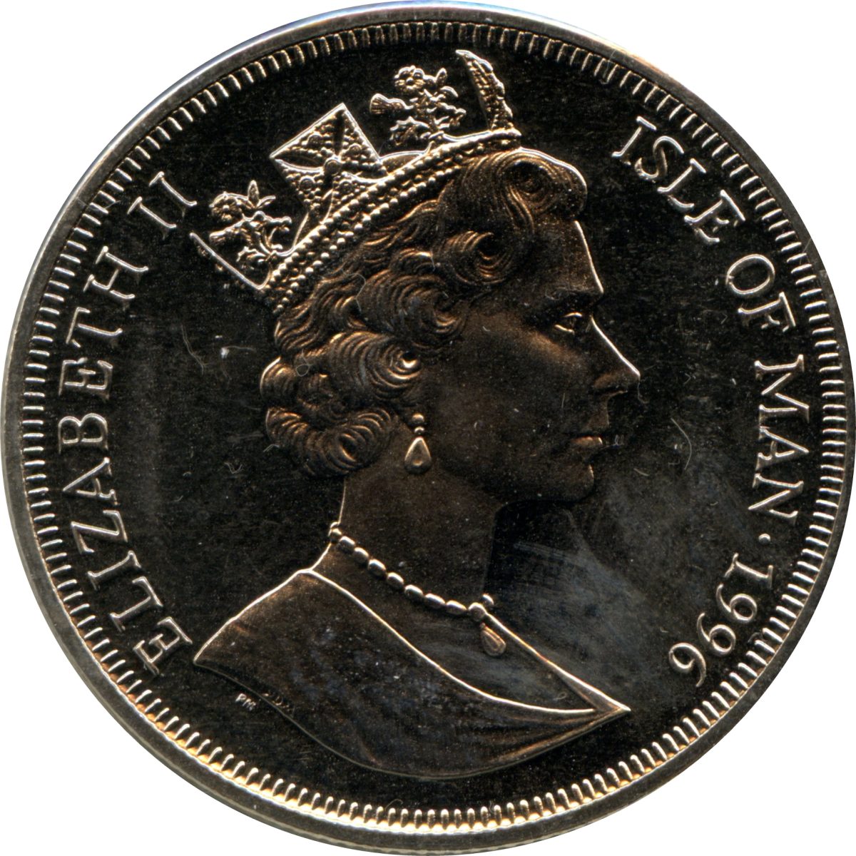 Isle of Man 1 Crown - Elizabeth II Cycling obverse