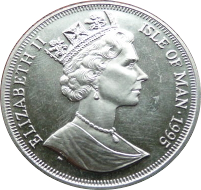 Isle of Man 1 Crown - Elizabeth Boeing 747 obverse