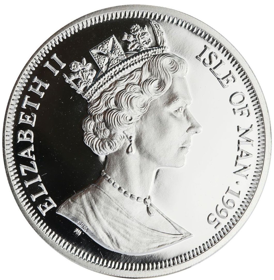 Isle of Man 1 Crown - Elizabeth II Pi Cheng - Movable type obverse