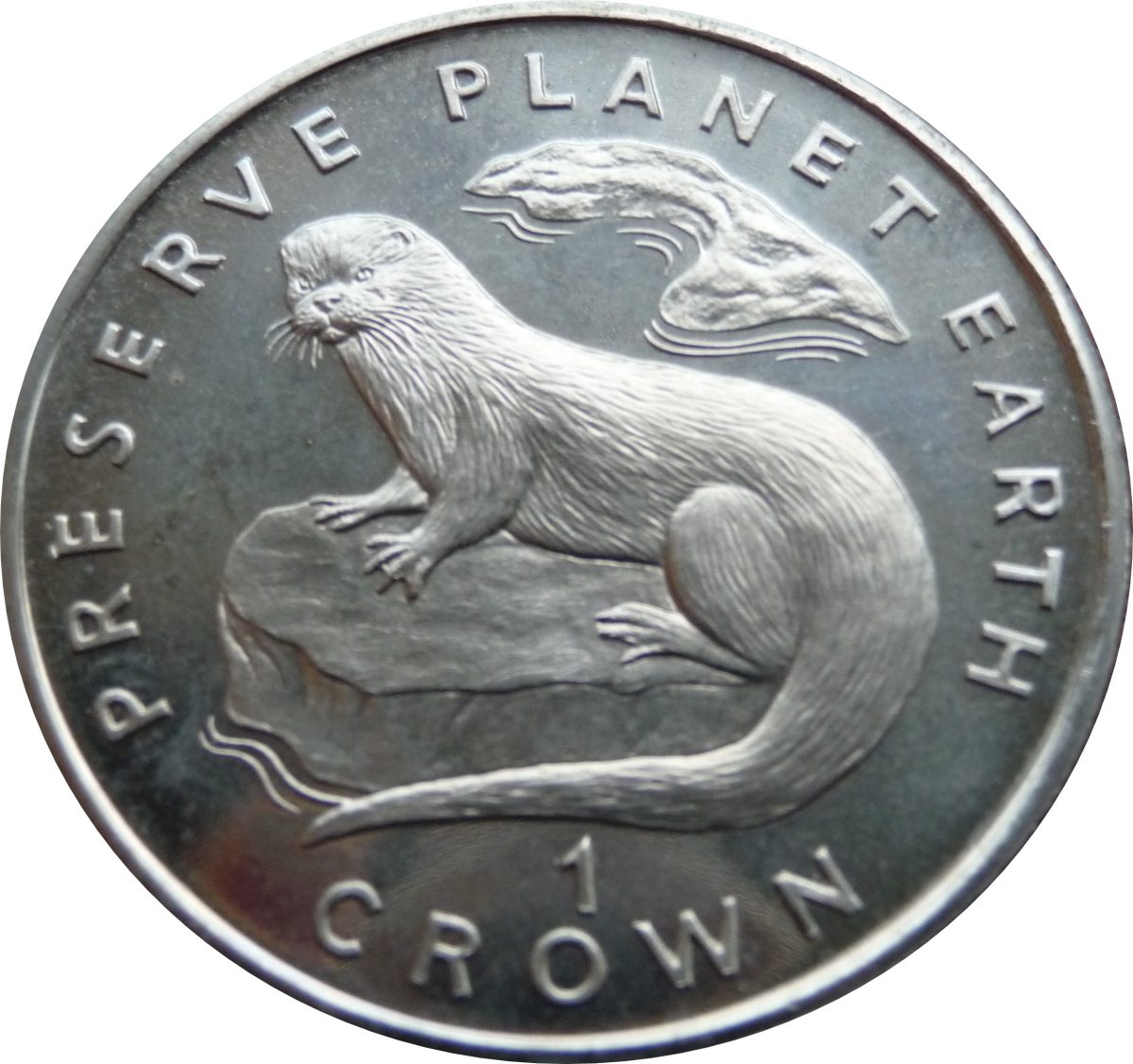Isle of Man 1 Crown - Elizabeth II European Otter reverse