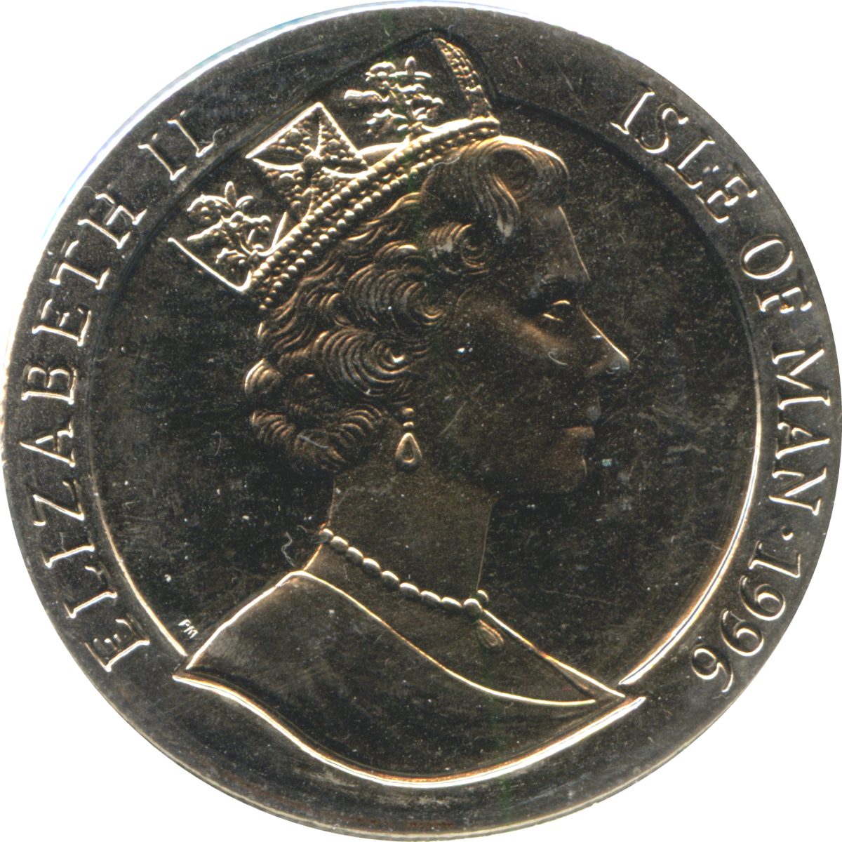 Isle of Man 1 Crown - Elizabeth II Year of the Rat obverse