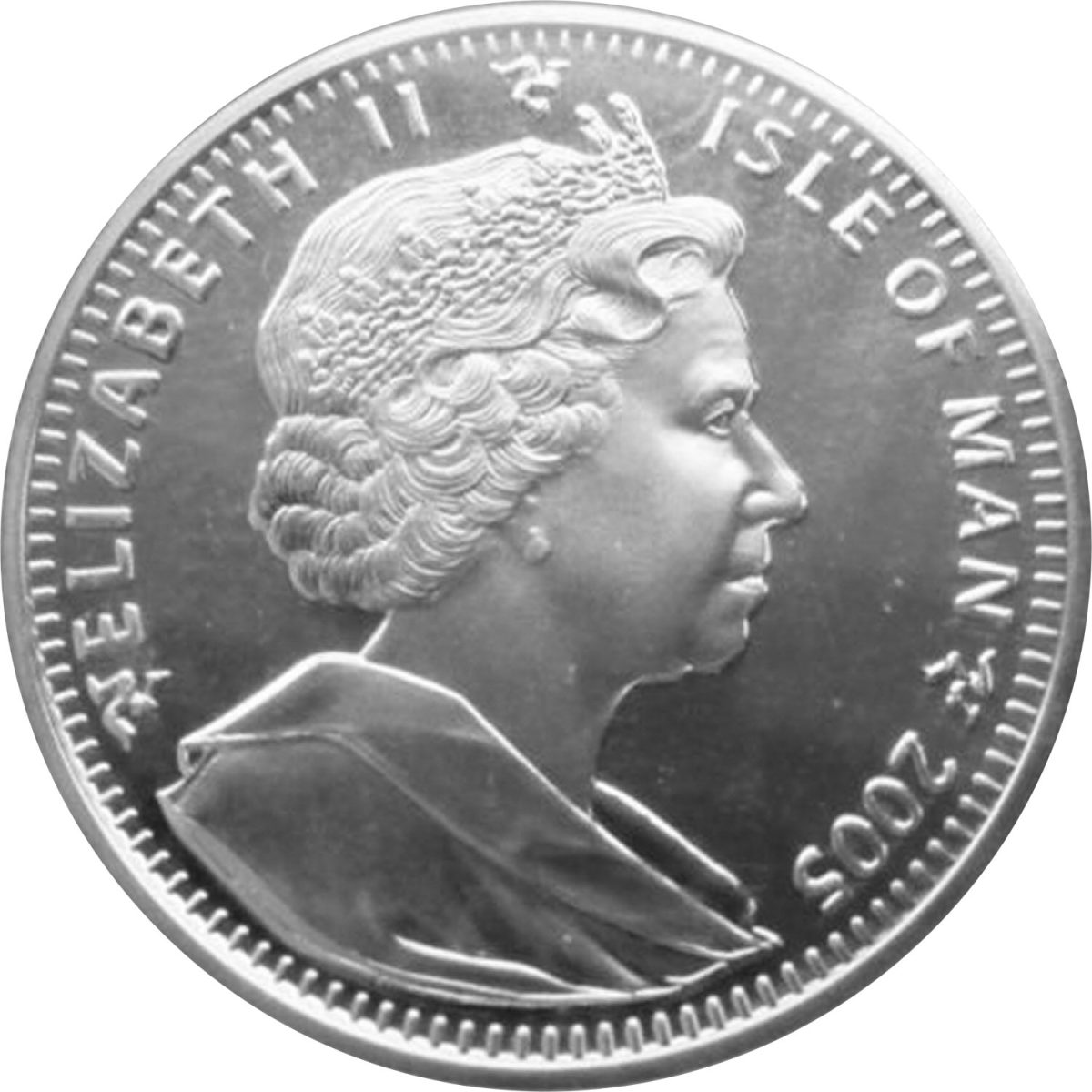 Isle of Man 1 Crown - Elizabeth II The Funeral of Lord Nelson; Silver Proof obverse
