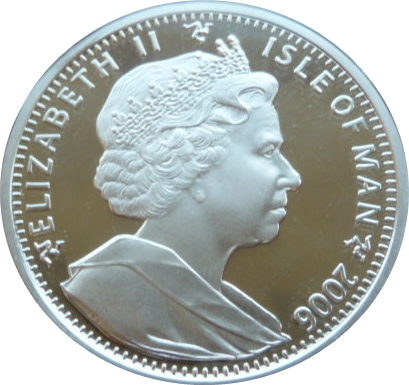 Isle of Man 1 Crown - Elizabeth II Queen Elizabeth II 80th Birthday-Coronation 1953; Silver Proof obverse