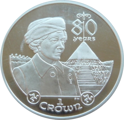 Isle of Man 1 Crown - Elizabeth II Queen Elizabeth II 80th Birthday-Tynwald; Silver Proof reverse