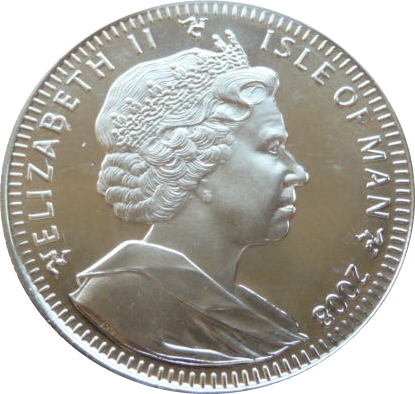 Isle of Man 1 Crown - Elizabeth II James and the Snowman obverse