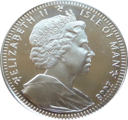 Isle of Man 1 Crown - Elizabeth II Footballer being tackled obverse