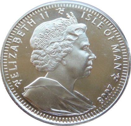 Isle of Man 1 Crown - Elizabeth II Goalkeeper saving obverse