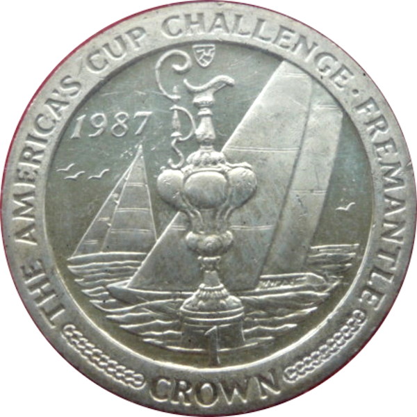 Isle of Man 1 Crown - Elizabeth II America's Cup Challenge