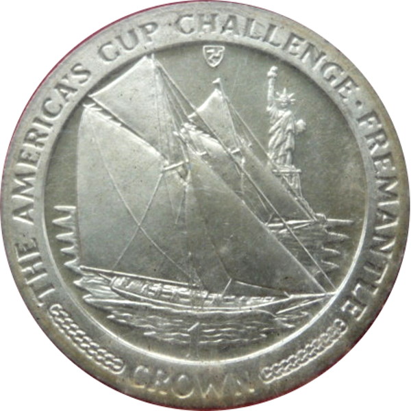 Isle of Man 1 Crown - Elizabeth II America's Cup Challenge
