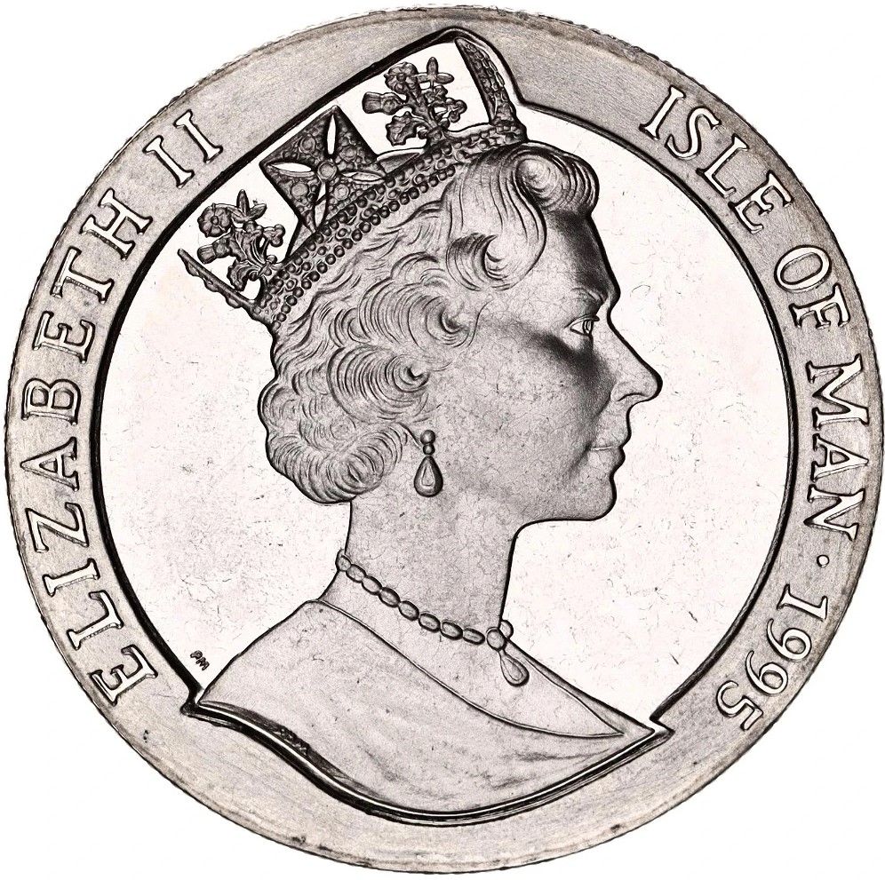 Isle of Man 1 Crown - Elizabeth II Year of the Pig obverse
