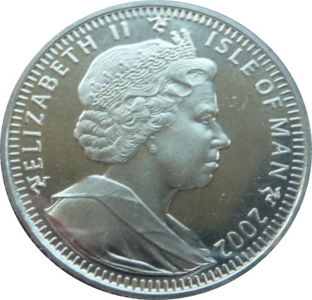 Isle of Man 1 Crown - Elizabeth II Golden Jubilee obverse