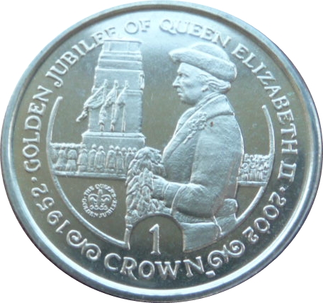 Isle of Man 1 Crown - Elizabeth II Golden Jubilee reverse