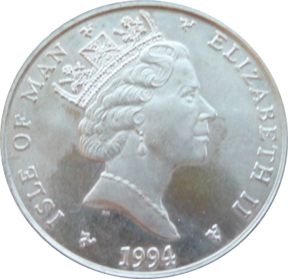Isle of Man 5 Pounds - Elizabeth II Nigel Mansell obverse