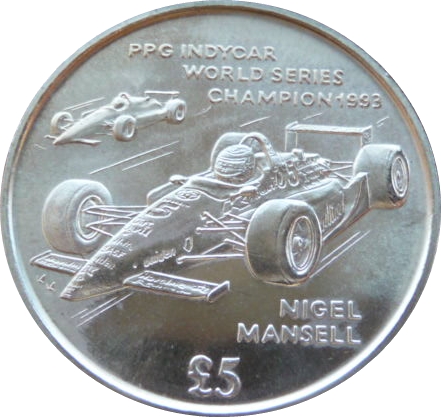 Isle of Man 5 Pounds - Elizabeth II Nigel Mansell