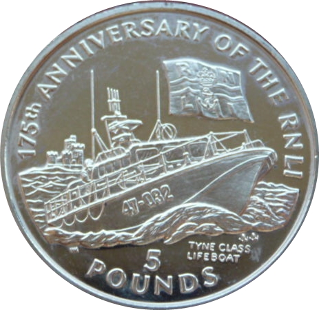 Isle of Man 5 Pounds - Elizabeth II R.N.L.I.