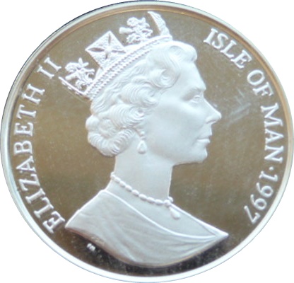 Isle of Man ½ Crown - Elizabeth II Leiv Eiriksson obverse