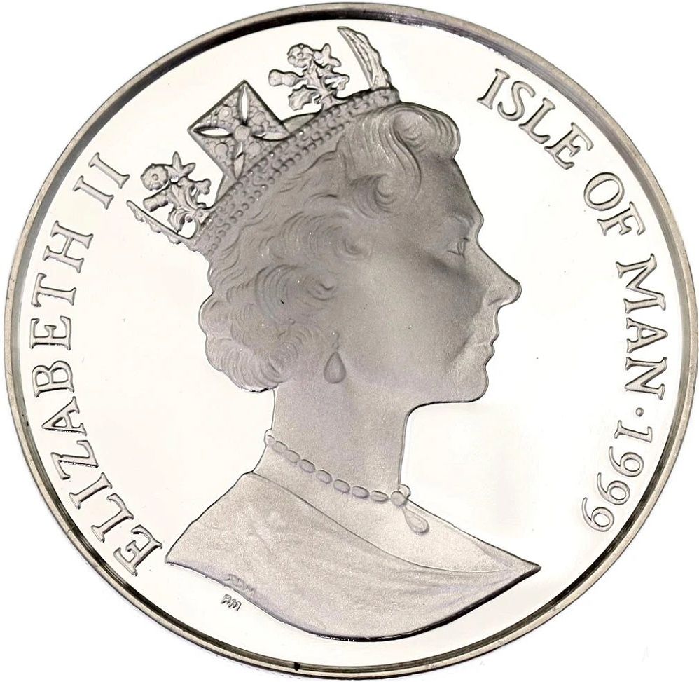 Isle of Man ½ Crown - Elizabeth II Sir Walter Raleigh obverse