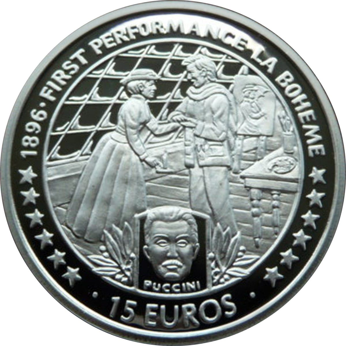 Isle of Man 15 Euros - Elizabeth II La Boheme reverse