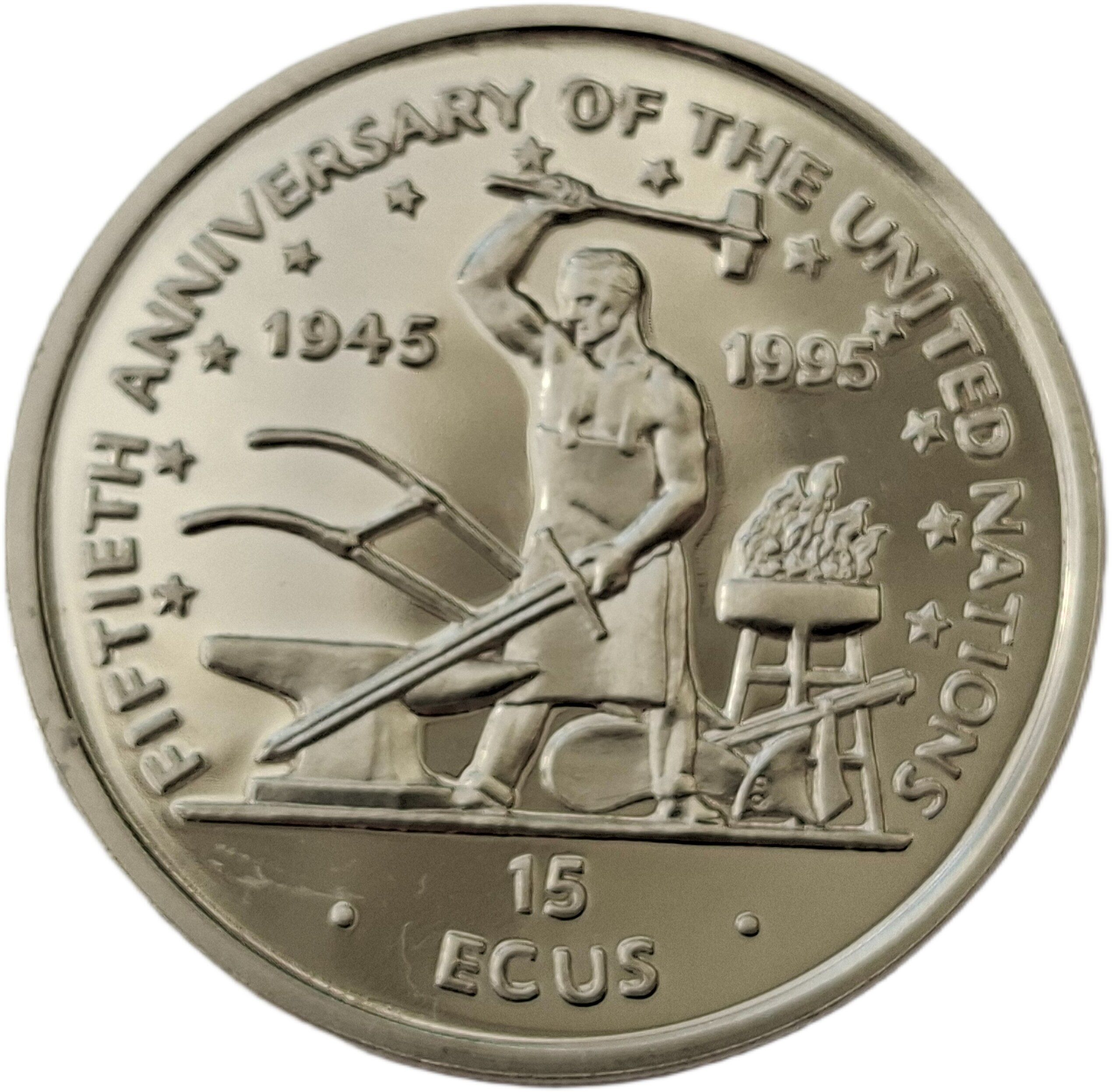 Isle of Man 15 ECUs - Elizabeth II United Nations