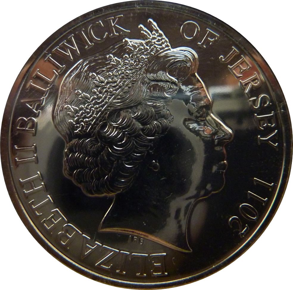 Jersey 5 Pounds - Queen Elizabeth II Royal British Legion obverse