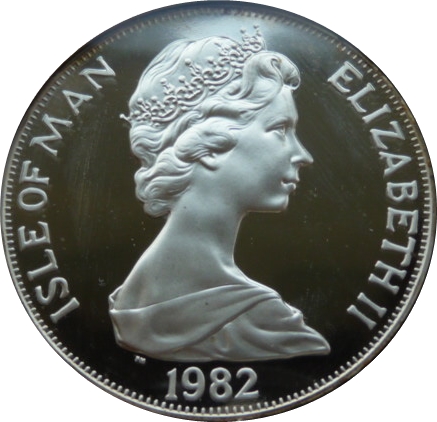 Isle of Man 1 Crown - Elizabeth II World Cup - Spain obverse