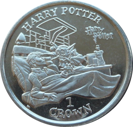 Isle of Man 1 Crown - Elizabeth II Harry Potter in hospital reverse