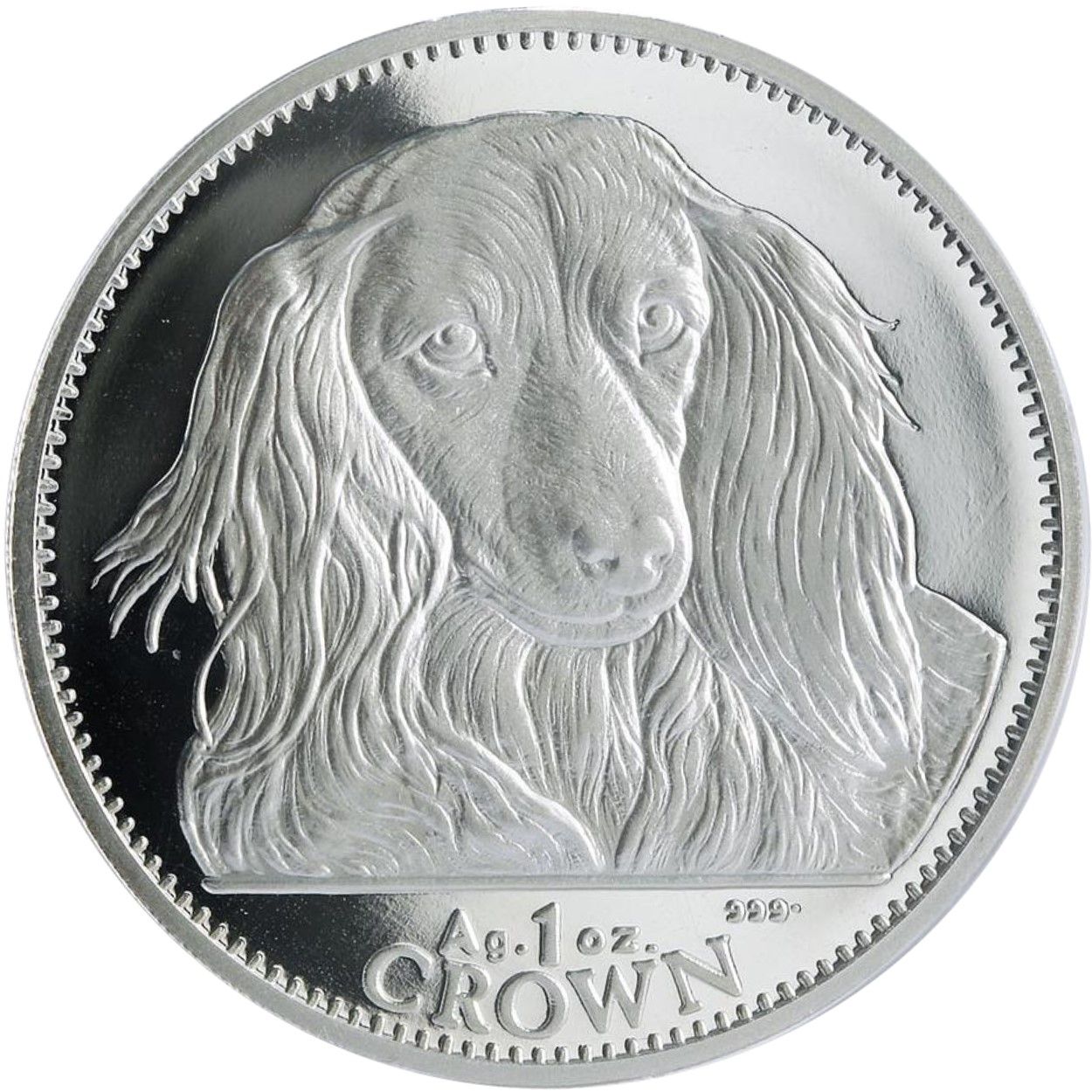 Gibraltar 1 Crown - Elizabeth II Long-haired Dachshund; Silver Proof reverse