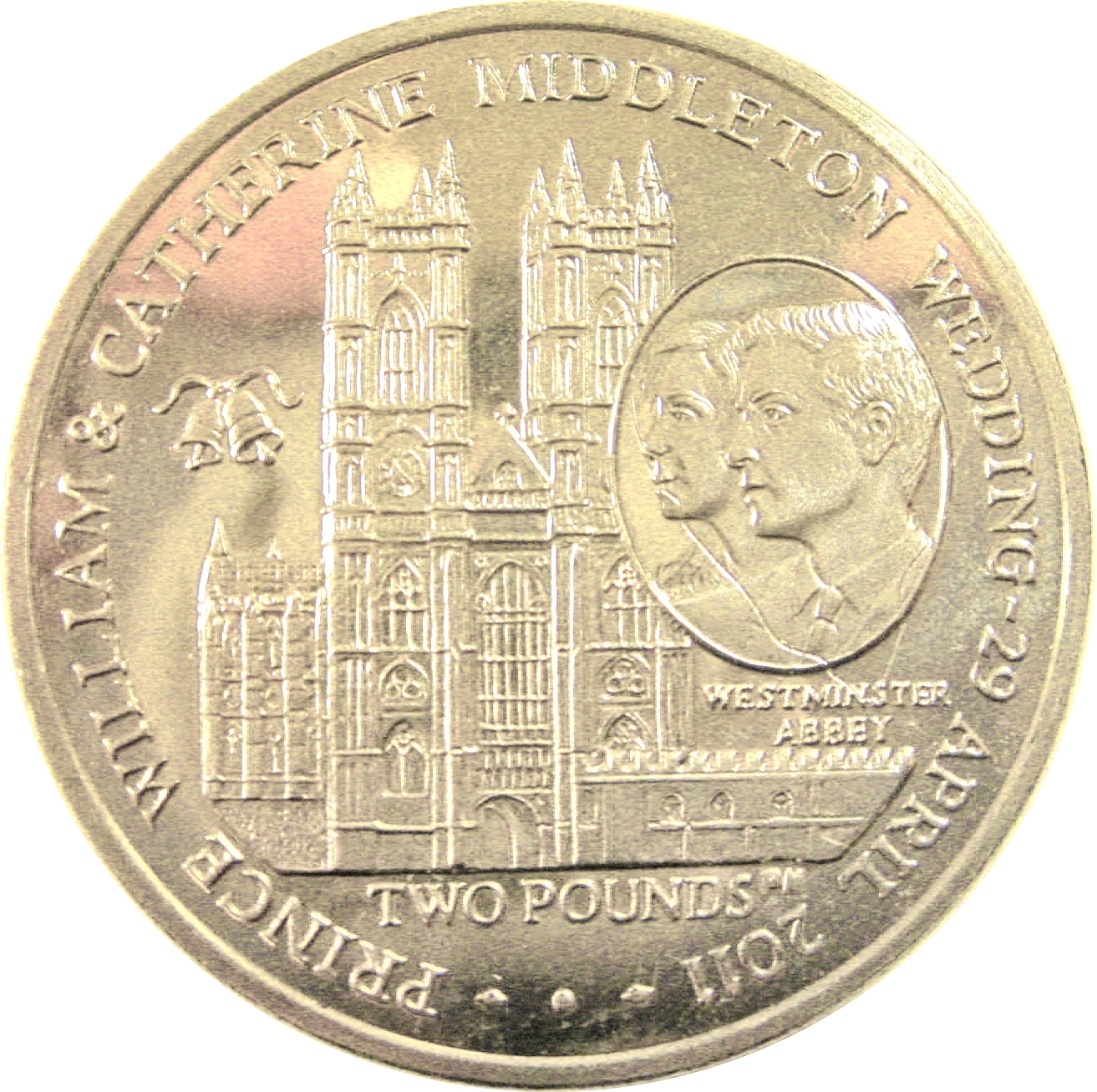 Ascension Island 2 Pounds - Elizabeth II Royal Wedding