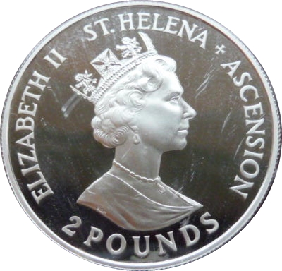Saint Helena and Ascension 2 Pounds - Elizabeth II 40th Anniversary of Coronation obverse